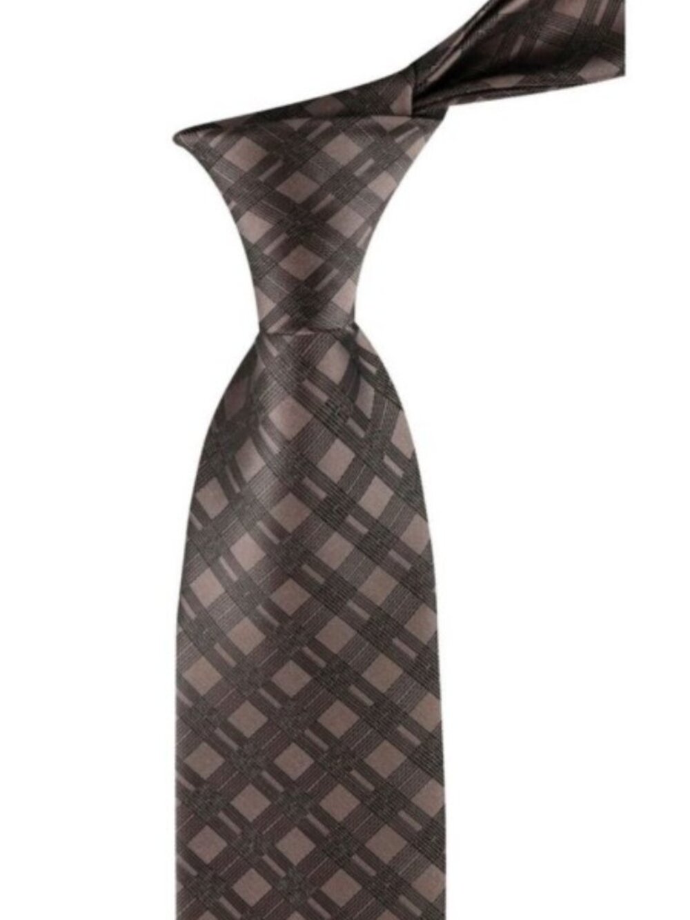 Calvin Klein Mens Double-Rail Grid Tie Taupe ONE SIZE